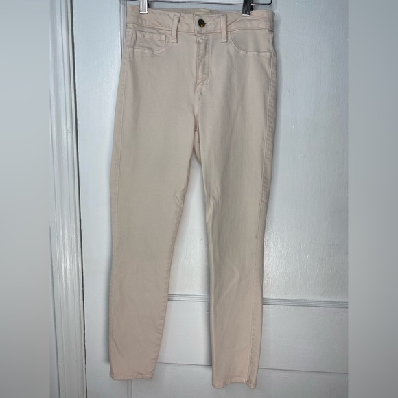 L'AGENCE NWOT Margot High Rise Skinny Ankle Jeans in Biscuit - Picture 4 of 12